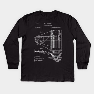 Outrigger oarlock patent / rowing / Boat Blueprint, Gift for Rowing Coach / Rowing Patent illustration Kids Long Sleeve T-Shirt